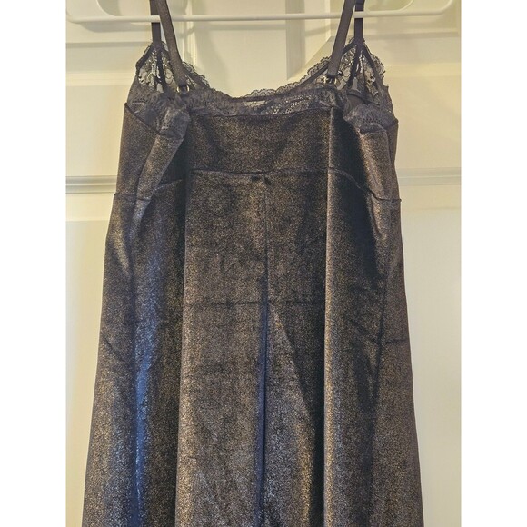 Adore Me Lingerie Top Velvet Black & Gold Size Medium Tank Top Lace Soft Sexy - Picture 5 of 7